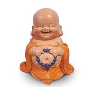 Zen'Light Laughing Buddha Statue with Rosary - Inspirational and Cheerful Figure - Lucky Charm Full of Positivity - Cute and Spiritual Gift Idea - Height 10 cm