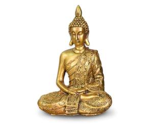 Zen'Light Sanci Buddha Statue - Zen and Feng Shui Decoration - to Create a Relaxing and Spiritual Atmosphere - Good Luck Gift Idea - Height: 18 cm - Colour: Gold - Zen'Light, Yello