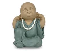 Zen'Light Statue Buddha Bonze Rebelion Iconic Position - Hear Nothing - Baby Buddha Symbolic - Zen and Relaxing Atmosphere - Feng Shui Decoration - H 10.5 cm