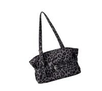 Zenlir Contemporary Shoulder Bag Retro Leopards Print Suedes Handbag Oversized Underarm For Women Office Travel Casual Daily Lightweight Suedes Laptop
