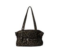 Zenlir Contemporary Shoulder Bag Retro Leopards Print Suedes Handbag Oversized Underarm For Women Office Travel Casual Daily Lightweight Suedes Laptop