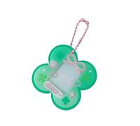 Zenlir Lucky Clovers Acrylic Photo Card Holder Pendant Korea Style Protective Case Keychain for 1 Inch KPop Idol Photos