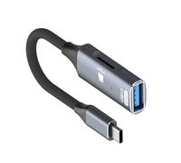 Zenlir Nylon Braided USB C Converter with Card Reader General Type for Smartphones Tablets USB OTG External Storage Expansion