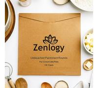 Zenlogy 12 Inch Parchment Paper Rounds - 100 Unbleached, High Heat, Fits 12 Inch Pans