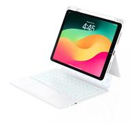ZENLU iPad 9th Generation Case with Keyboard Detachable, Rugged Protective Shell, Multi-Touch Trackpad, Pen Holder, Vertical Stand, Backlit Keyboard for 10.2" iPad 7 8 9 Gen, Pro 10.5", Air3 (White)