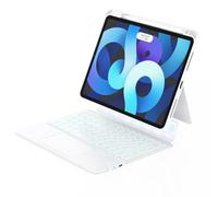 ZENLU iPad Case with Keyboard Detachable for 11inch iPad Pro (1/2/3/4 Gen) & iPad Air 10.9/11inch, Rugged Case with Trackpad, Pencil Holder, 7-Color Backlights, Vertical Kickstand (White)