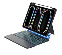 ZENLU iPad Pro 11 inch 2024 Case with Keyboard Detachable, Rugged Protective Case with 7-Color Backlit Keyboard, Multi-Touch Trackpad, Pencil Holder, Vertical Kickstand for iPad Pro 11" M4 (Black)