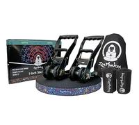 ZenMonkey 1" Slackline Kit with Dual Ratchet System, Two-Tone Webbing, Tree Protectors and Carry Bag