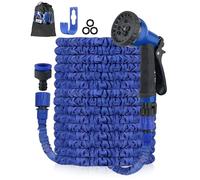 Zenmos 50FT Expandable Garden Hose Pipe - Flexible Expanding Magic Hose with 3/4", 1/2" Fittings, Heavy Duty Expanding Water Hose with 8 Function Spray Nozzle, Lightweight & Anti-Leakage (Blue, 50FT)