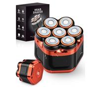 Zenmos Mens Head Shaver Bald - 7D Electric Bald Head Shavers for Men with LED Display, Waterproof IPX5 Hair Shavers for Men Bald Head, Magnetic Blade Head Razors, Orange