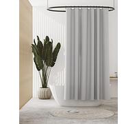 Zenna Home 5.5-Gauge Lightweight Recycled PEVA Shower Curtain Liner with Anti-Draft Clips, 70 x 72 inch, Grey