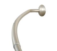 Zenna Home Curved Shower Rod, Aluminum, Satin Nickel, 44"-72"