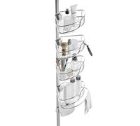 Zenna Home Rustproof 4-Tier Tension Pole Caddy, Stainless Steel, 60" to 108"