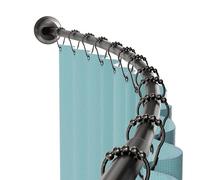 Zenna Home Rustproof Curved Shower Curtain Rod, Adjustable Tension Shower Rod, 50" to 72", Expandable, Telescoping, NeverRust, No Drilling, Bronze