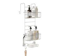 Zenna Home, Stainless Steel Rust-Resistant Over-The-Shower Door Caddy, 2-Shelf