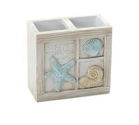 Zenna Home ZPC Zenith Products, India Ink Seaside Serenity Toothbrush Holder, Coastal/Beach