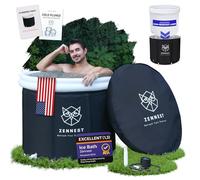 Zennest Portable Ice Bath Tub Patented Leak Guard, 90 Gal XL Cold Plunge Tub - 6-Layer Insulated Inflatable Bathtub for Cold Water Plunge Pool, Air-Cavity Thermal Shield with Bouns Ebook