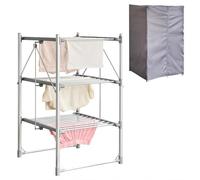 Zennox 3 Tier Folding Heated Clothes Dryer with Digital Timer, 3 Heat Settings & Cover | Energy Saving Clothing Laundry Airer | Foldable Electric Rapid Heat Up Drying Rack with 30 Bars, Holds 30kg