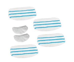 Zennox Set of 6 Spare Mop Pads for Multifunctional Steam Mop - 4x Mop Pads & 2 Handheld Steamer Pads for Cleaning Hard Floors, Laminate, Wood, Carpets, Rugs, Surfaces, Worktops, Tiles & More
