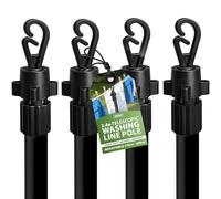 ZENO 2.4M Washing Line Prop Pole | Adjustable Washing Line Prop 170-240cm | Telescopic Clothes Pole For Outdoor Laundry Support | Heavy Duty Garden Clothes Prop | Locking Clam | Weather Resistant (4)
