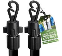 ZENO 2.4M Washing Line Prop Pole | Adjustable Washing Line Prop 170-240cm | Telescopic Clothes Pole For Outdoor Laundry Support | Heavy Duty Garden Clothes Prop | Locking Clam | Weather Resistant (2)