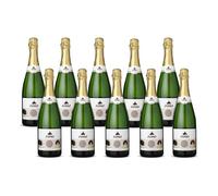 ZENO alcohol-liberated Sparkling White non-alcoholic wine (Bottle of 12x 750ml) Vegan friendly Gluten Free, Alcohol Free Wine, Gift Set, Ideal for Celebrations and Festive Parties (Pack 12)