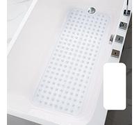 ZENO Bath Mat 100x40cm | Bath Mat Non Slip Anti Mould | Non Slip Bath Mats for Inside Bath | 200 Suction Cups with Drain Holes | Large Rubber Bath Mat | Machine Washable & Extremely Durable | White