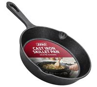 ZENO Cast Iron Skillet Pan 20CM | Pre-Seasoned Cast Iron Pan | Heavy Duty Cast Iron Frying Pan with Dual Handles | Oven Safe Skillet Pan for Hob, Grill, Oven and Camping | Cast Iron Skillet