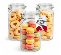 ZENO Clip Top Glass Jars 2000ml | Airtight Glass Storage Jars with Lids | Mason Style Glass Jars for Dry Food Coffee Tea Spices | Kitchen Preserving Pickle & Storage Jars (3)