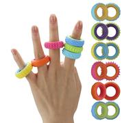 ZENO Dual Fidget Rings - 12 Pack Spinning Fidget Ring for Adults & Teens, Quiet Stress Relief Finger Fidget Toys for Work, Anxiety & Sensory Desk Fidgets