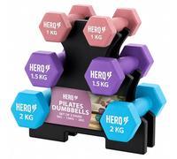 ZENO Dumbbells Set | Dumbbells Set Women | Weights Dumbbell Set | Anti-Slip Dumbbell | Sweat Resistant Weights for Women | Weights for Pilates, Yoga, Gym, Home Workout | 1KG, 2KG, 3KG (Violet)