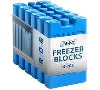 ZENO Freezer Blocks 6 Pack | Reusable Ice Pack | Ice Blocks for Cool Bags, Lunch Box, Travel, Picnic | Maintains Cold Temperature for Hours | Freezer Block for Food & Drink | Leakproof | Ultra Durable