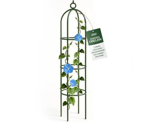 ZENO Garden Obelisk 1.9M | Metal Garden Obelisk for Climbing Plants | Green Heavy Duty Obelisks | Weatherproof Metal | Obelisk for Outdoor, Backyard,