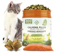 ZENO Hemp Calming Chews For Cats Anxiety 300 pcs - Feline Anxiety Relief with Melatonin - For stress, travel, check-up, restlessness or separation - Crunchy & Creamy Salmon Cat Calming Treats