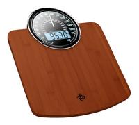 ZENO Hybrid 2-in-1 Analog & Digital Weighing Scale for Body Weight up to 180kg - Thick Tempered Glass - Extra Large Display - Easy to Read Digital Bathroom Scale - New Version - Dark Wood