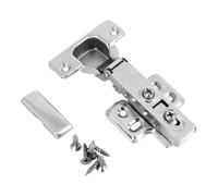 ZENO Kitchen Cabinet Hinges | 35mm Kitchen Cabinet Wardrobe Door Hinge | Soft Close Full Overlay | Standard Hinge-Nickel Plated | Folding Doors Hinge with Screws (2 Hinges)