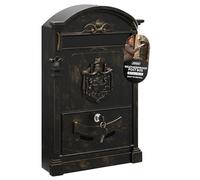 ZENO Letter Box Wall Mounted | Postbox | Large Traditional Post Box Mailbox | Post Letter Box for Home | Vintage Classic Mail Box with 2 Keys | Easy to Install | Keep Your Mail Safe (Bronze)