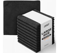 ZENO Microfibre Cloth 40 X 30CM | Cleaning Cloths | Ultra Absorbent Microfiber Cloths | Lint Free Microfibre Cleaning Cloth | Streak Free, Scratch Free Cloths for All Surfaces (Black)