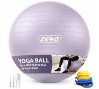 ZENO Pilates Ball 65cm | Soft Yoga Ball for Core Training | Mini Exercise Ball for Balance Stability and Control | Anti Burst Gym Ball for Pilates, Yoga, Physio, Rehab, Home Workouts | Purple