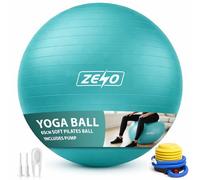 ZENO Pilates Ball 65cm | Soft Yoga Ball for Core Training | Mini Exercise Ball for Balance Stability and Control | Anti Burst Gym Ball for Pilates, Yoga, Physio, Rehab, Home Workouts | Teal