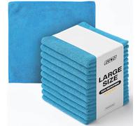 ZENO Premium Microfibre Cloths 10 Pack | Environmentally Friendly Cloths for Polishing & Cleaning | Get mirror-like results without streaks | Microfibre Car Cleaning Cloths | 30x40 cm (Light Blue)