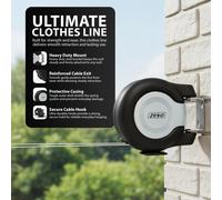 ZENO Retractable Washing Line 30M - Heavy Duty Dual Clothes Line with
