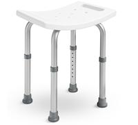 ZENO Shower Stool 50CM | Bath Seat Height Adjustable | Shower Chair | Shower Stools To Sit On In Shower | Shower Seat With Aluminium Frame & Non Slip Feet | 7 Height Shower Stool | 135KG Capacity