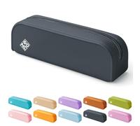 ZENO Silicone Pencil Case - Aesthetic Pencil Pouch for Women & Teens - Cute Pen Case, Black Make Up Bag, Travel Organiser, Small Stationery Pouch, School Pencil Case - Black Sand