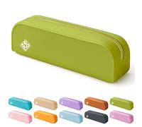 ZENO Silicone Pencil Case - Aesthetic Pencil Pouch for Women & Teens - Cute Pen Case, Green Make Up Bag, Travel Organiser, Small Stationery Pouch, School Pencil Case - Green Sea Grass