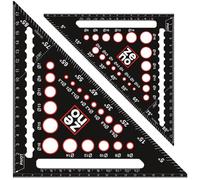 ZENO Speed Square - Carpenter Square 7 inch - All-in-1 Multi-Purpose Tools: Protractor, Ruler, Marking Gauge, Drill Gauge - Laser-Etched Markings - Easy to Carry