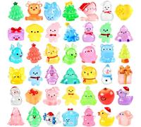 Zenoble 56 PCS Mini Christmas Luminous Resin Ornaments, Cute Small Miniatures Figures,Christmas Tree,Snowman,Reindeer Figurines Glow in the Dark for Xmas Garden Landscape Dollhouse DIY Craft Decor