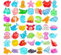 Zenoble 60 PCS Luminous Mini Sea Resin Animals,Tiny Ocean Resin Figures Miniature Marine Plastic Animals Ornaments Glow in The Dark for DIY Aquarium Fish Tank Micro Garden Dollhouse Decorations