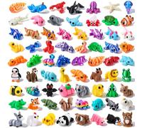 Zenoble 70 PCS 3D Printed Mini Animals, Cute 3D Printed Fidget Toys