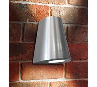 Zenon Lighting Collection Up Down Outdoor Wall Light with Stainless Steel Finish Exterior and Double Downlighter